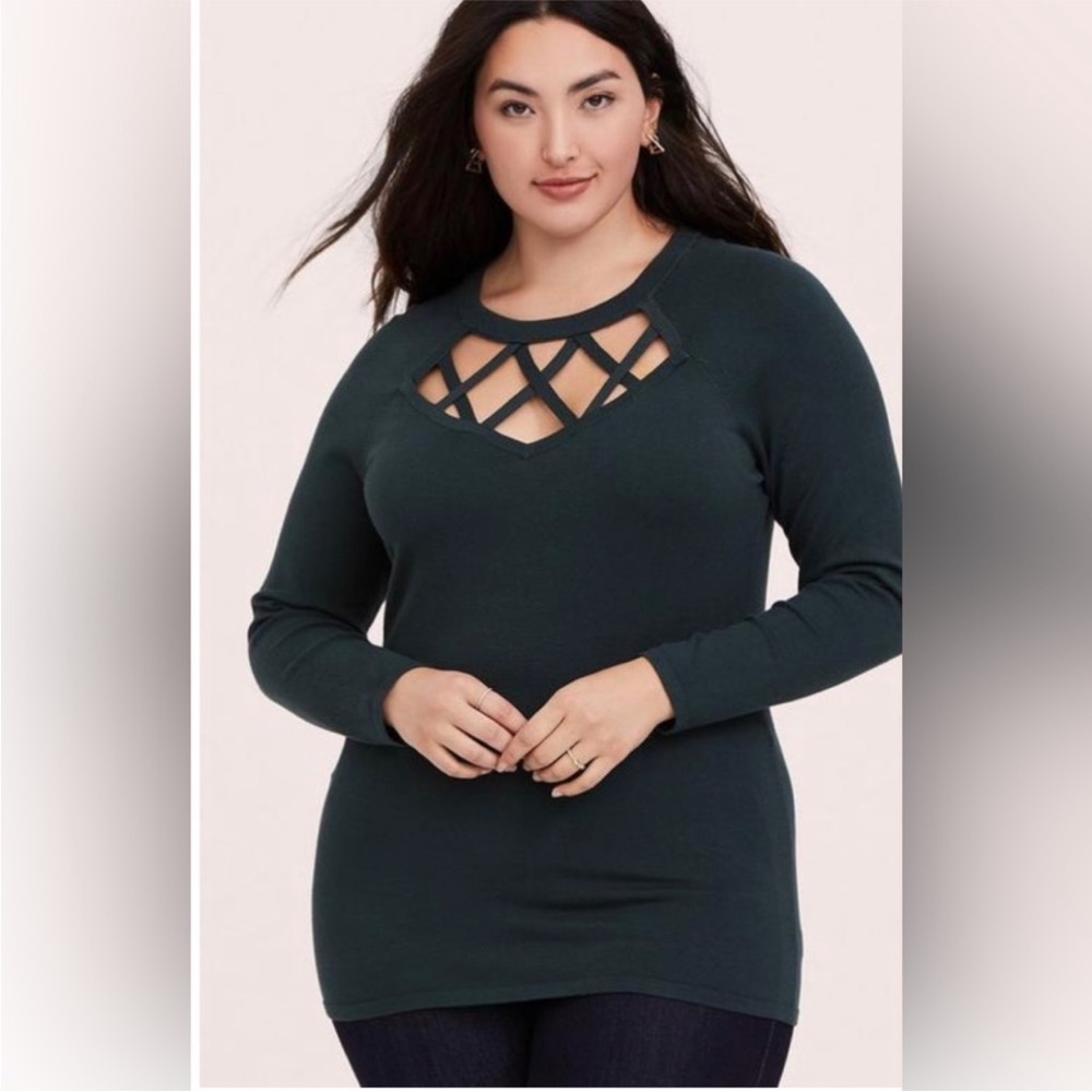 Torrid Pullover Cage Front Sweater